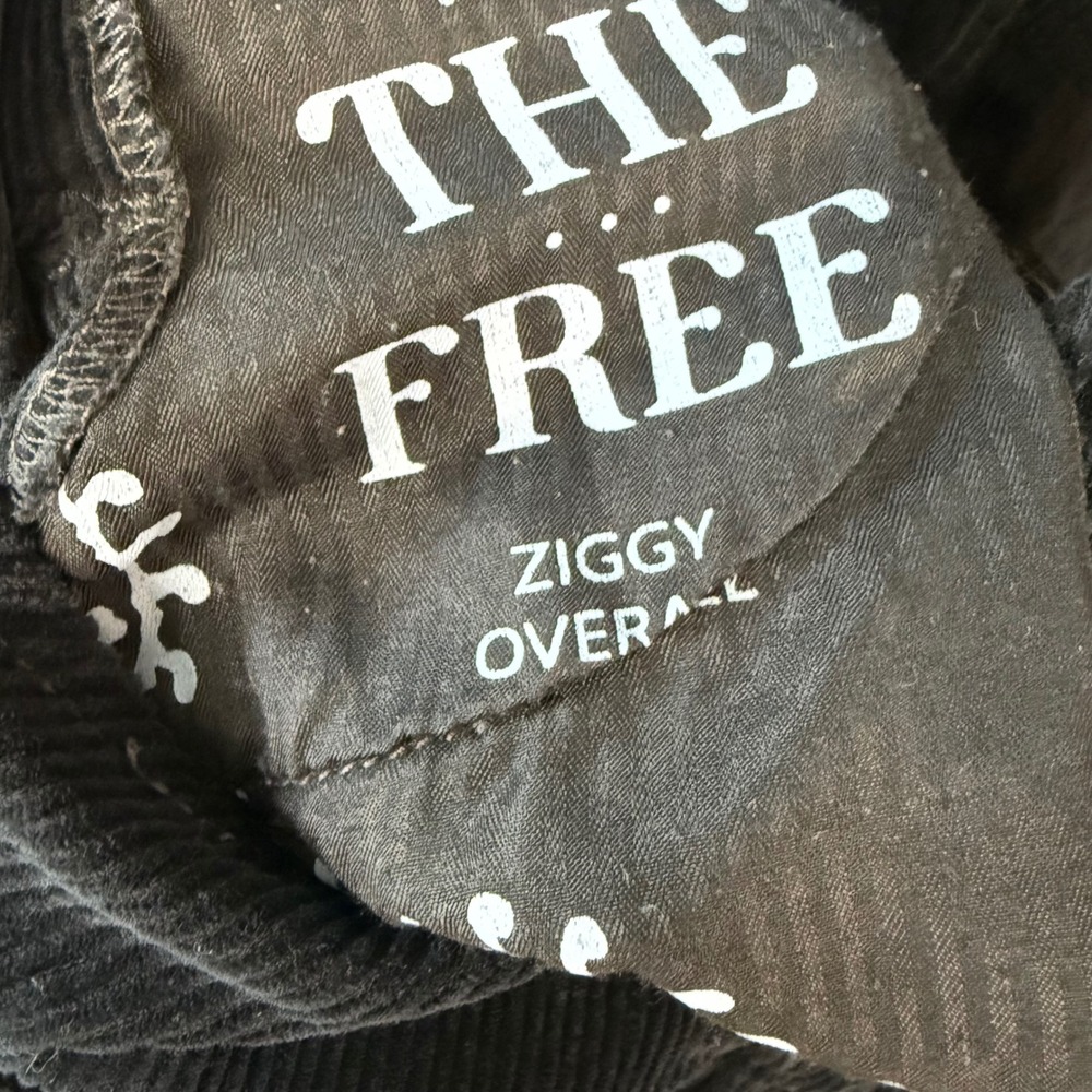 Free People We the Free Black Relaxed Corduroy Ziggy Overalls Size Medium - Picture 14 of 14